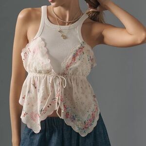 NWOT By Anthropologie Pieced Scarf Tank Size XS